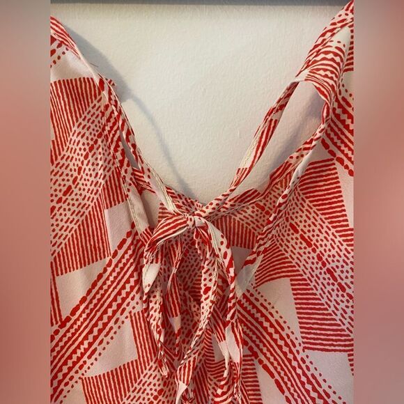 Boho Tank Top, Orange and White Geometric Pattern, Charlotte Russe, Size M - Picture 3 of 5